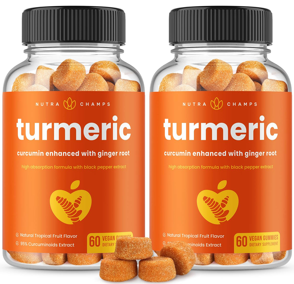 Gummies de curcuma NutraChamps 120 unités avec emballage avant