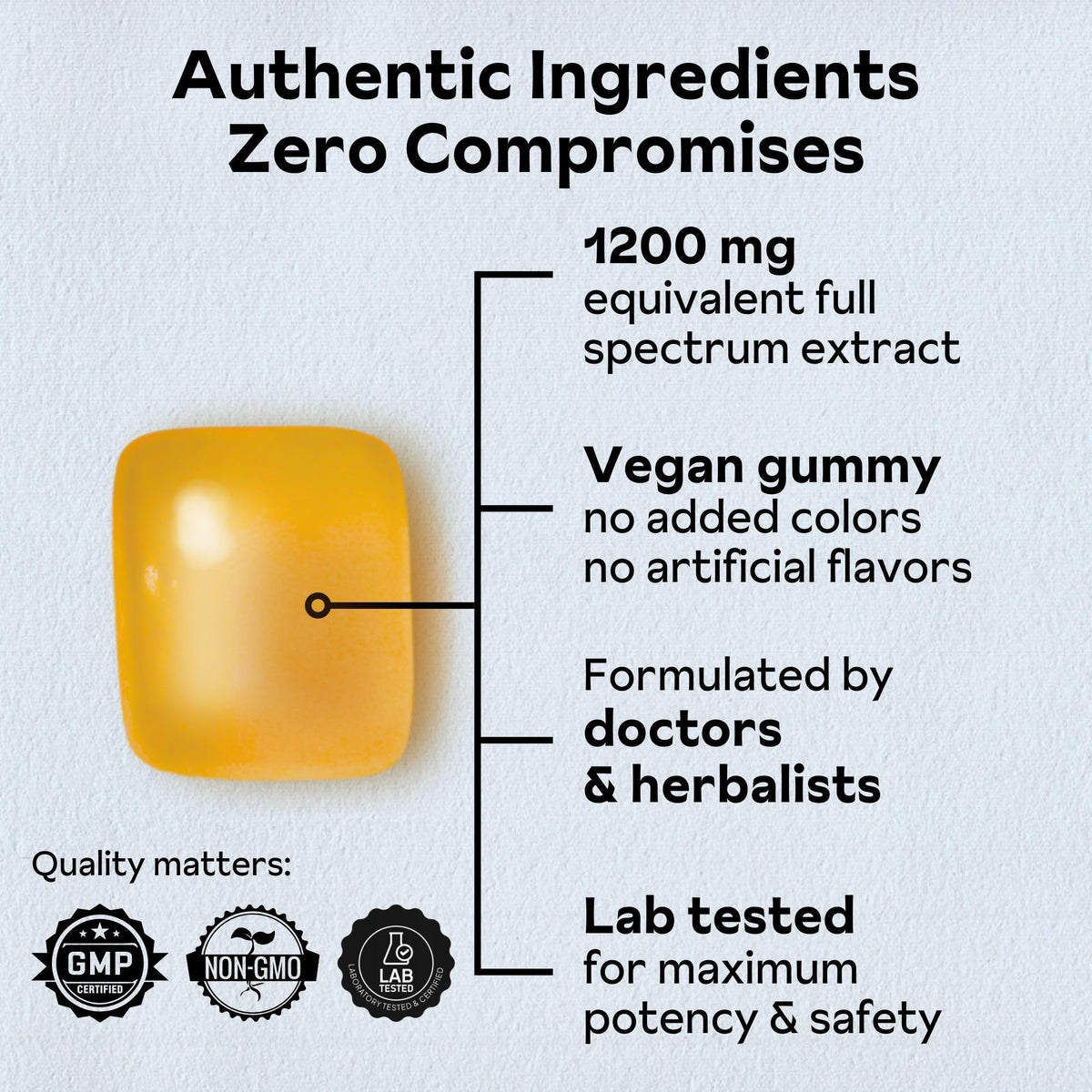 Gummies de curcuma Reprise, portion de 45 gummies, goût mandarine