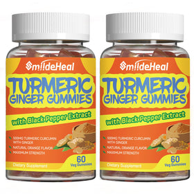 Gummies de Curcuma SmildeHeal 500mg, vue avant avec emballage