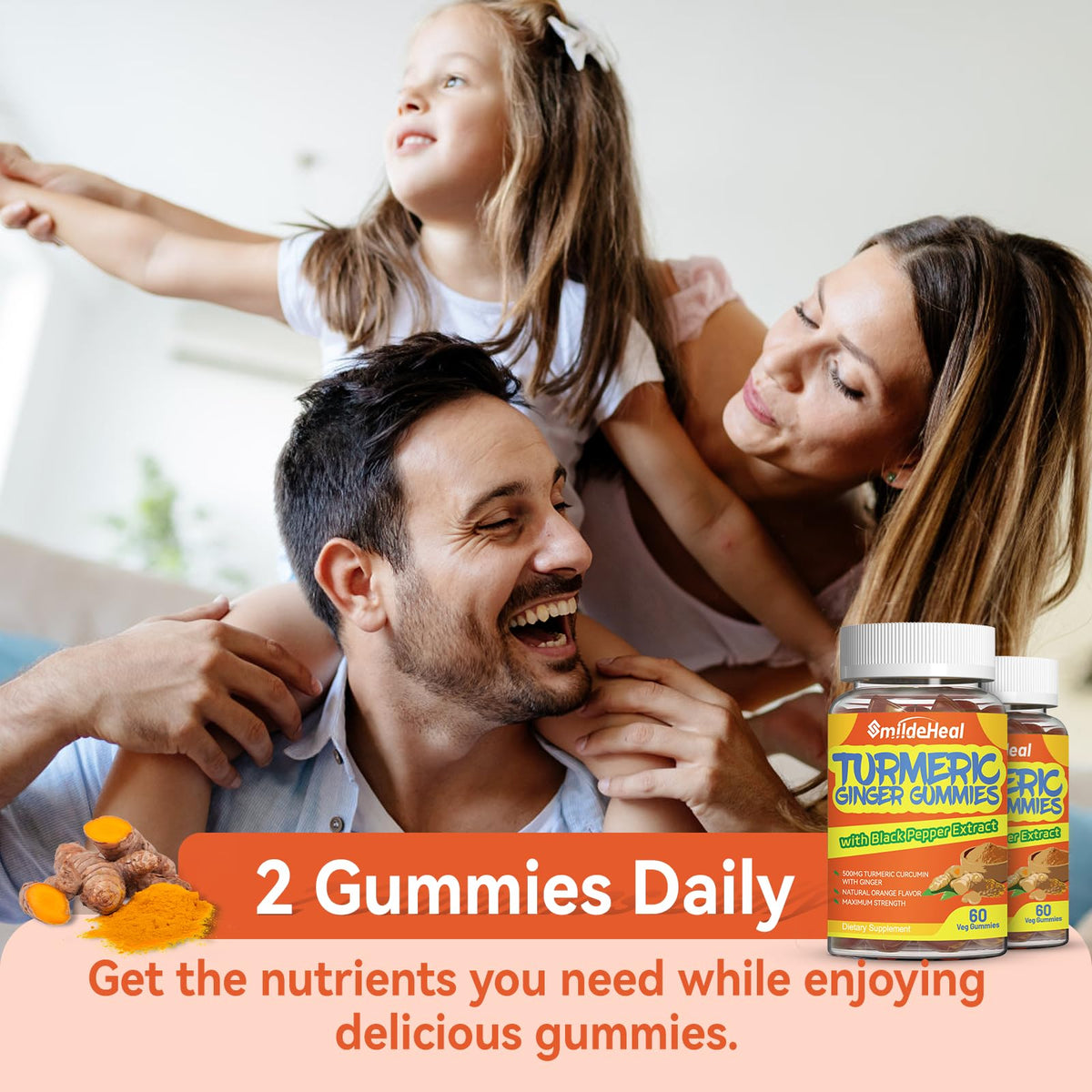 Gummies de Curcuma SmildeHeal, étiquette des ingrédients