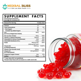 Gummies de Fer Bisglycinate Herbal Bliss 222g, prise en main