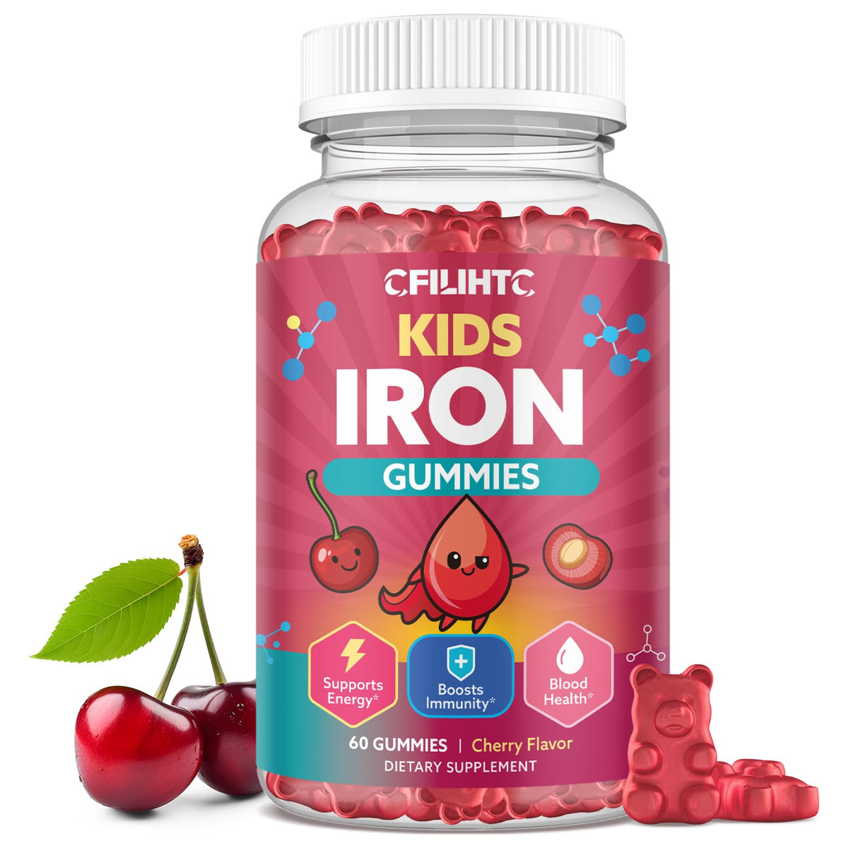 Gummies de Fer CFILIHTC 60 comprimés en pot