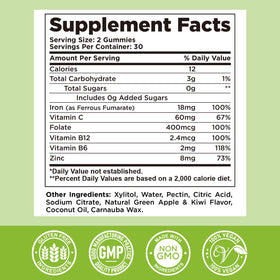 Gummies de Fer CFILIHTC, gummies dans un bol avec des fruits
