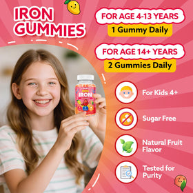 Gummies de fer CFILIHTC, pot ouvert avec gummies visibles