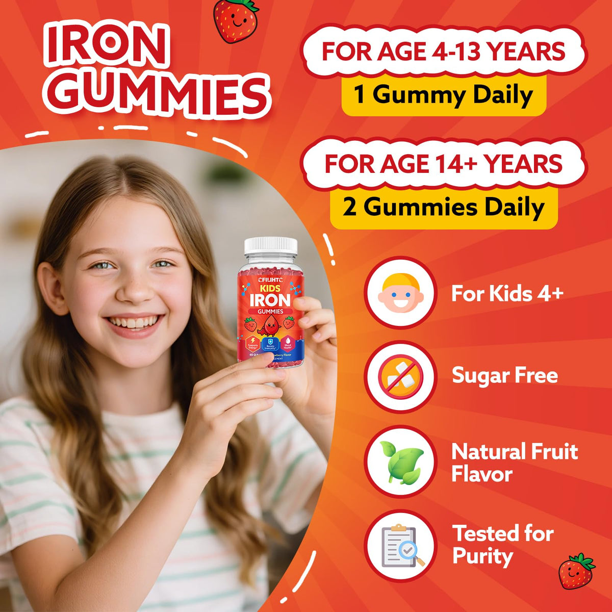 Gummies de Fer CFILIHTC pour Enfants, prise en main d'un gummy