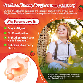 Gummies de Fer CFILIHTC pour Enfants, vue de côté avec les ingrédients