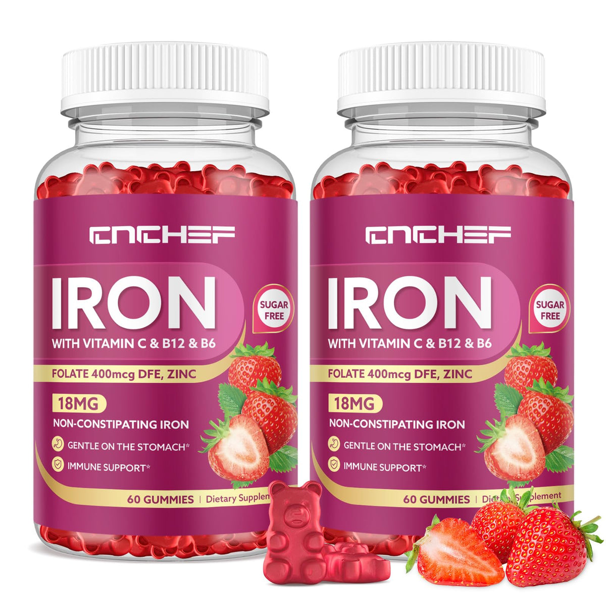 Gummies de Fer CNCHEF 120 unités en vue de face