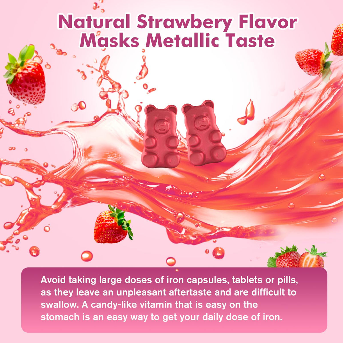 Gummies de Fer CNCHEF en gros plan avec texture visible