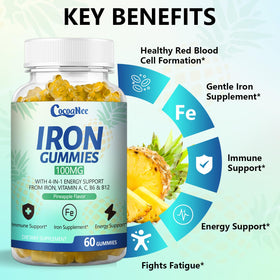 Gummies de fer CocoaNee 100mg, prise en main d'une gummy