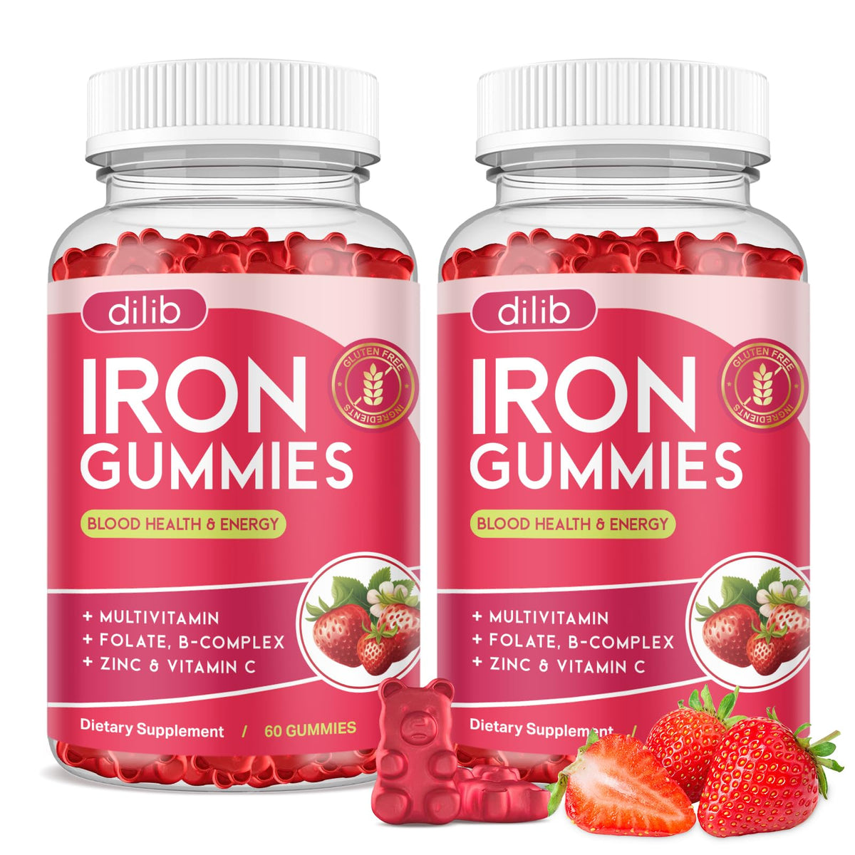 Gummies de Fer dilib 120ct avec packaging en vue de face