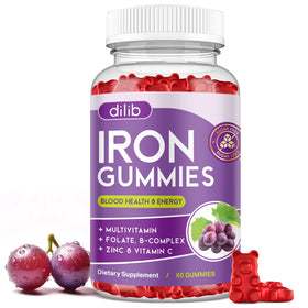 Gummies de Fer Dilib 60 unités en boîte avec goût raisin
