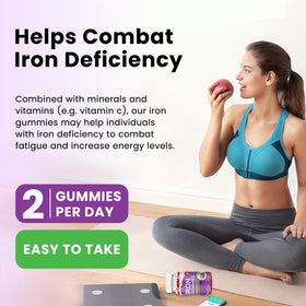 Gummies de Fer Dilib avec étiquette nutritionnelle visible