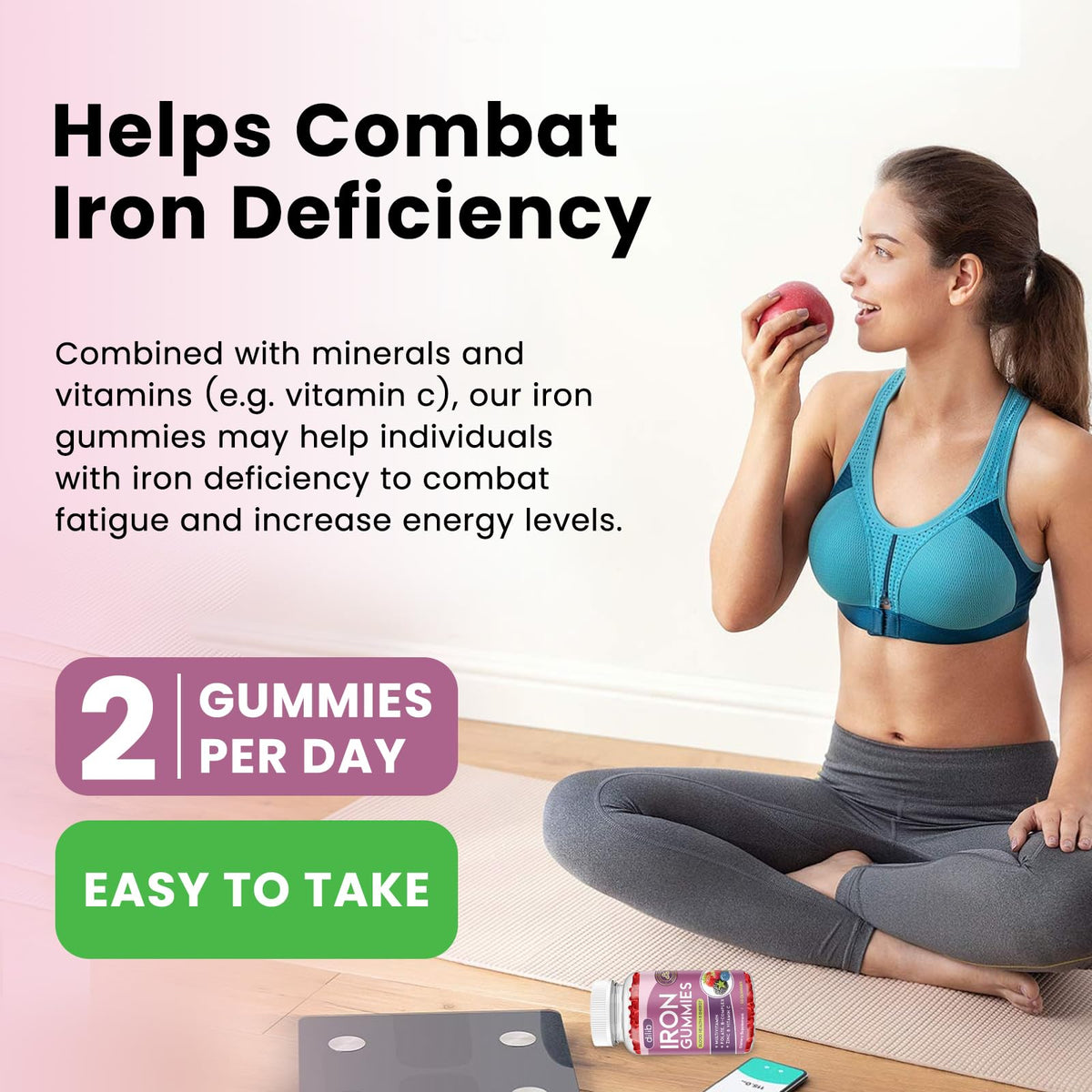 Gummies de fer dilib avec une cuillère pour dosage