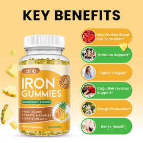 Gummies de Fer Dilib en gros plan montrant la texture