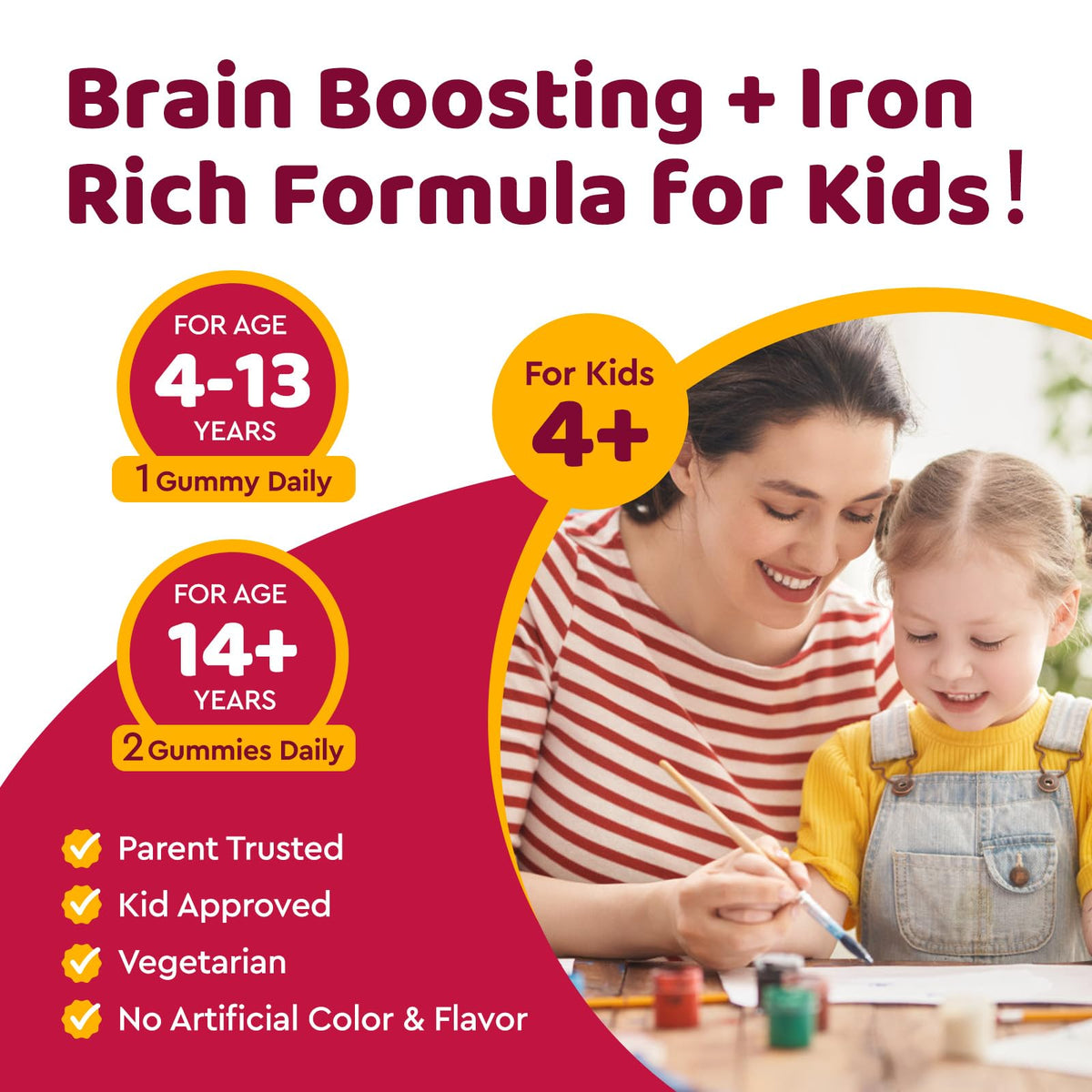 Gummies de fer dilib, format pratique pour enfants