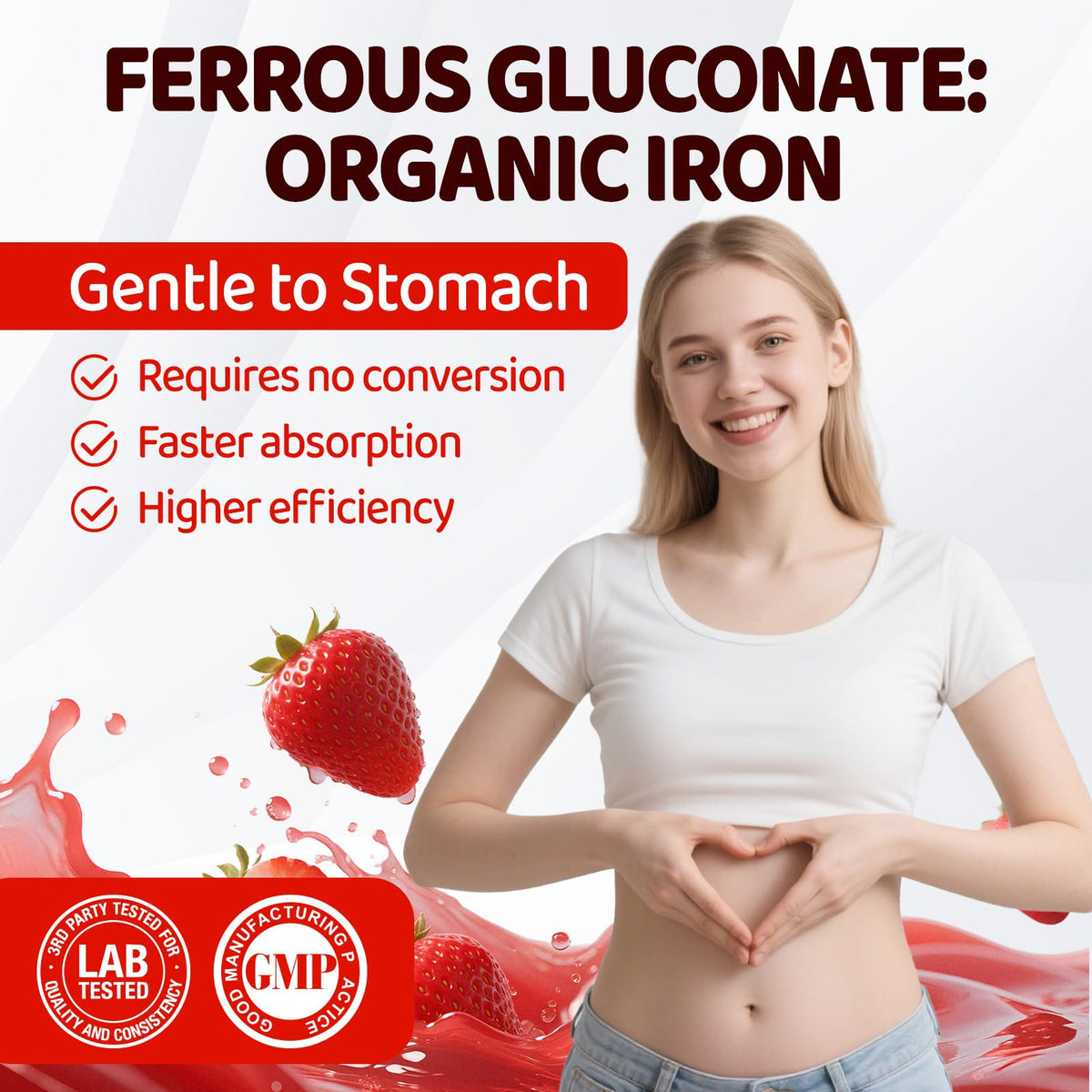 Gummies de fer duwhot prêtes à être consommées sur une table