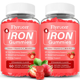 Gummies de fer Flyrocer 120 unités, pot avec couvercle