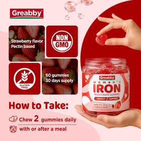 Gummies de Fer GREABBY avec ingrédients naturels