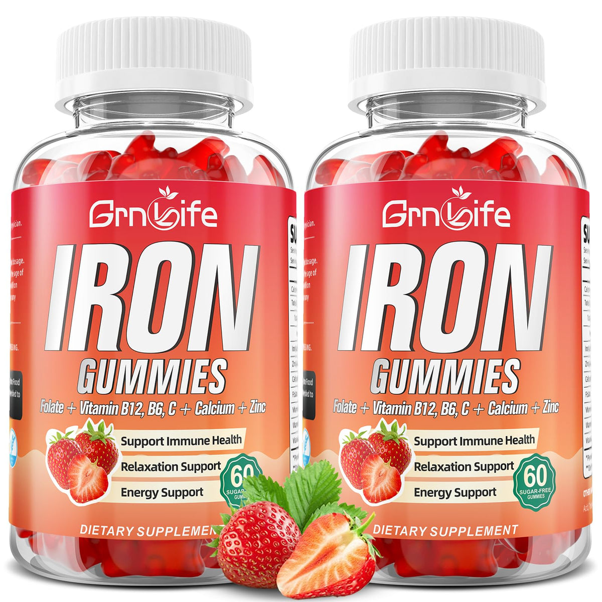 Gummies de Fer GrnLife 120 comprimés vue de face
