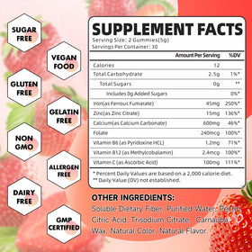 Gummies de Fer GrnLife emballage avec fraises