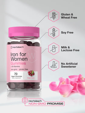 Gummies de fer Horbäach pour femmes, saveur raisin, vue arrière