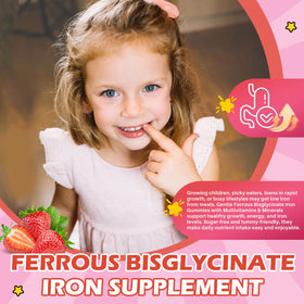 Gummies de fer Hovika pour enfants, emballage et informations nutritionnelles