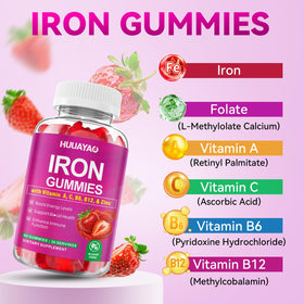 Gummies de fer HUUAYAO, vue de côté montrant la texture
