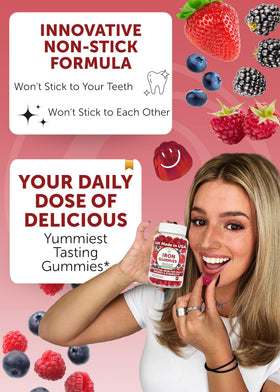 Gummies de fer Lunakai montrant leur texture douce et fruitée