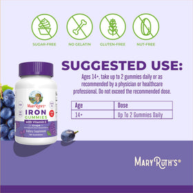 Gummies de Fer MARYRUTH'S à côté d'une cuillère pour référence de taille