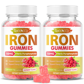 Gummies de Fer MEENCCD avec Vitamine C, boîte vue de face