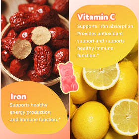Gummies de Fer MEENCCD en présentation sur une table