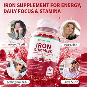 Gummies de Fer MOORGUMY, vue rapprochée des gummies