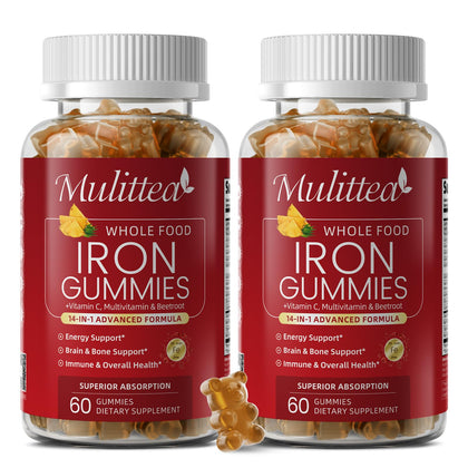 Gummies de Fer Mulittea 120 gummies format bouteille