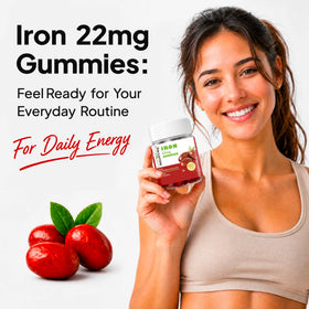 Gummies de Fer Nature's Key avec des plantes botaniques en arrière-plan
