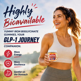 Gummies de fer NEVISS, présentation avec des fruits de mangue