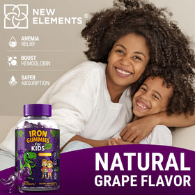 Gummies de Fer New Elements pour Enfants, gros plan sur la texture des gummies