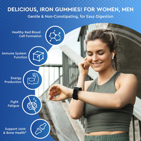 Gummies de Fer ReviNutra 60 unités avec bouchon ouvert