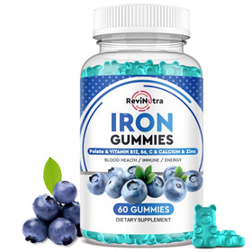 Gummies de Fer ReviNutra 60 unités saveur myrtille en pot