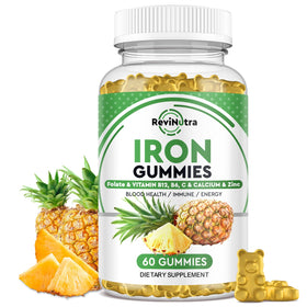 Gummies de Fer ReviNutra ananas, 60 gummies dans le pot