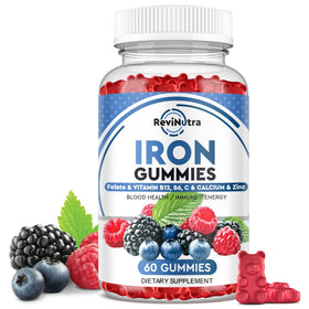 Gummies de Fer ReviNutra au goût de baies mélangées, 60 pièces
