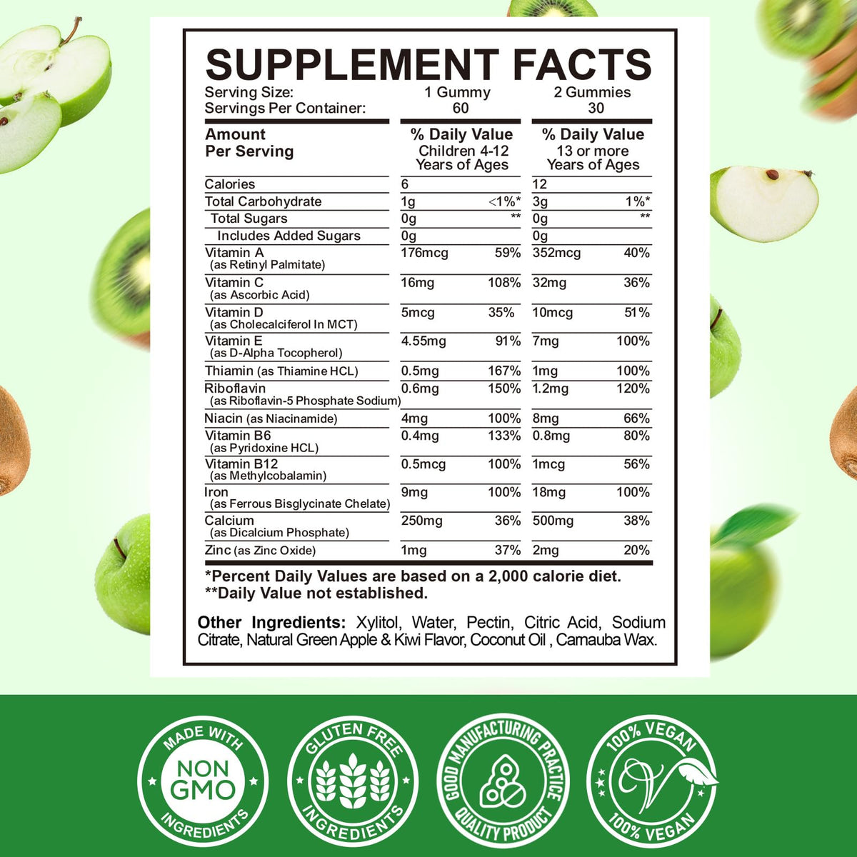 Gummies de Fer ReviNutra - Flacon avec étiquette détaillant les ingrédients