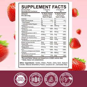 Gummies de fer ReviNutra, gummies individuelles sur une table