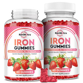 Gummies de Fer ReviNutra paquet de 60 gummies au goût fraise