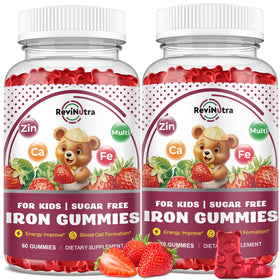 Gummies de fer ReviNutra pour enfants, pot de 60 gummies fraise