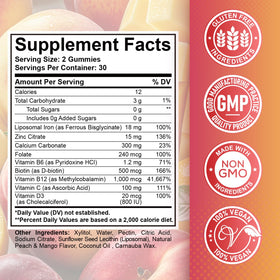 Gummies de fer ReviNutra, présentation en gros plan