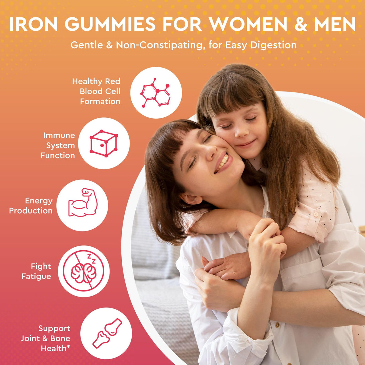 Gummies de fer ReviNutra, vue de face avec étiquette