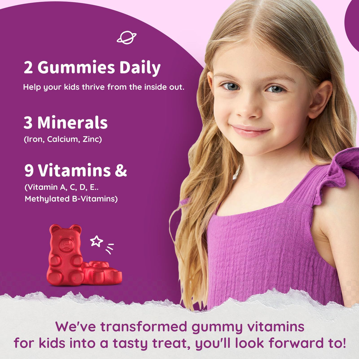 Gummies de fer ReviNutra, vue de face avec étiquette