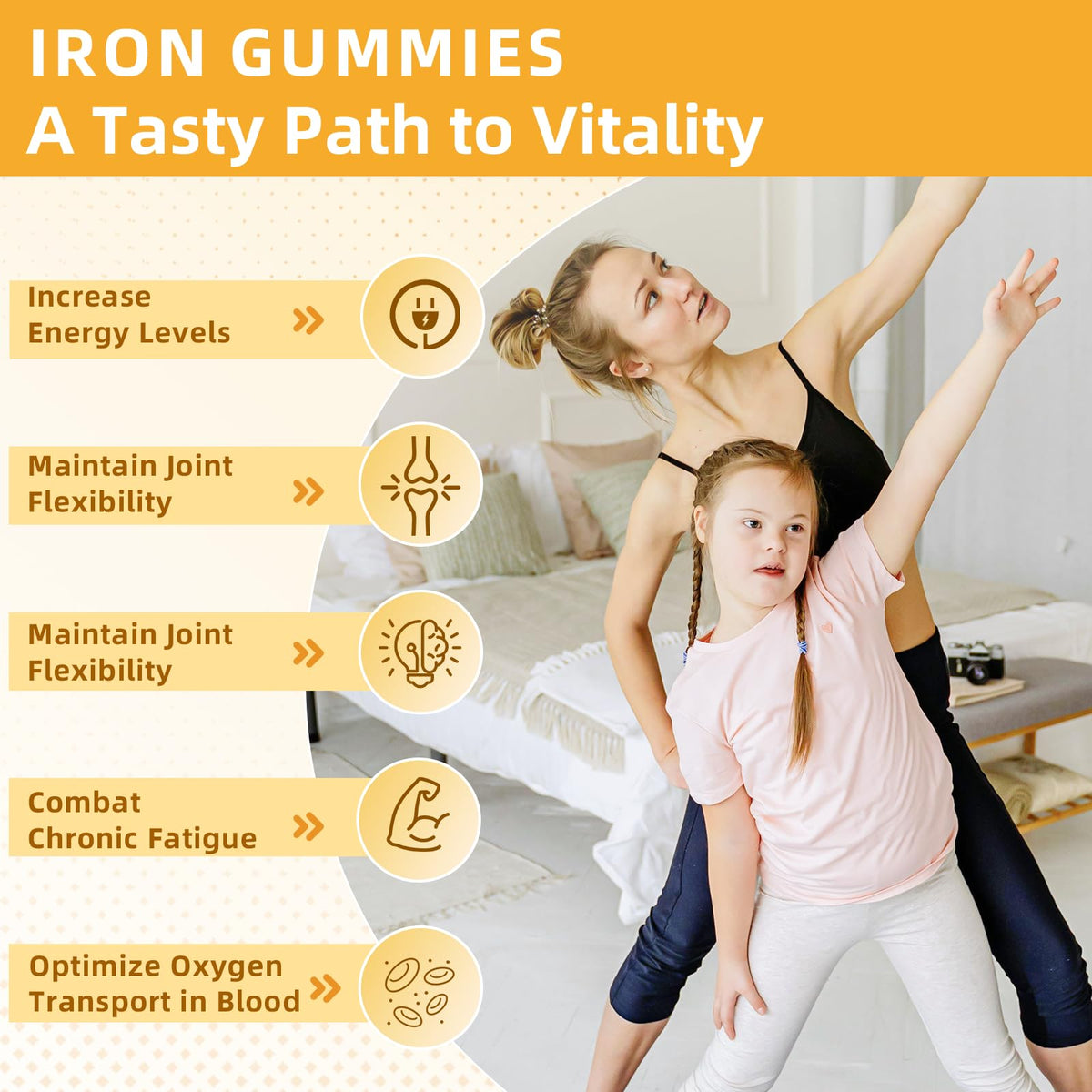 Gummies de fer Saajoor, prise en main pour démontrer la taille