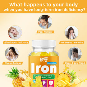 Gummies de fer Saajoor, vue arrière avec informations nutritionnelles