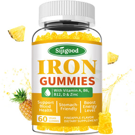 Gummies de fer Sijigood 60 unités saveur ananas vue de face